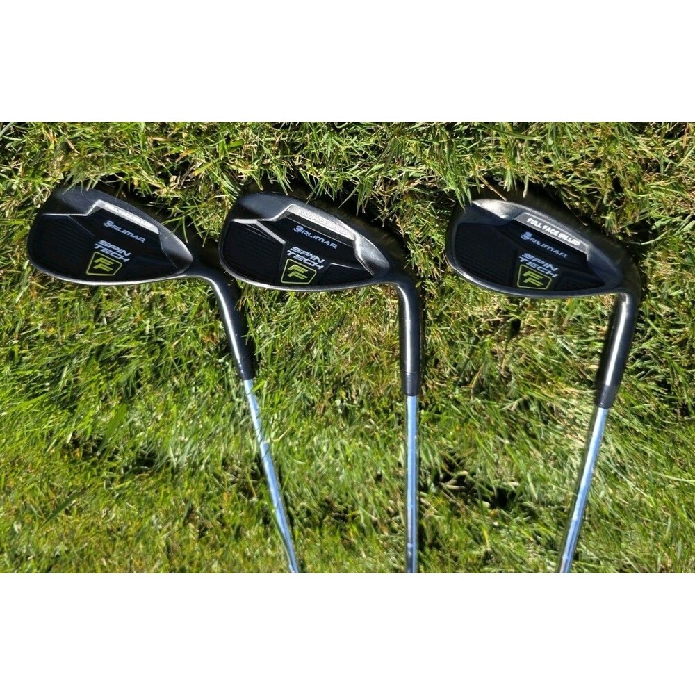 Orlimar Golf Spin Tech Full Face Milled Black Wedge Set 52*,56*,60* RH New Grips